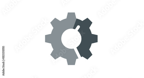 Dual-toned cogwheel with round cutout