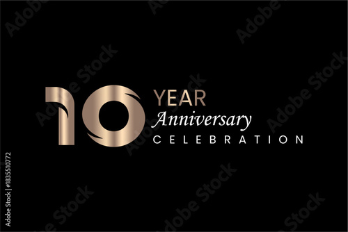 Ten Year Anniversary Celebration Elegant Design.