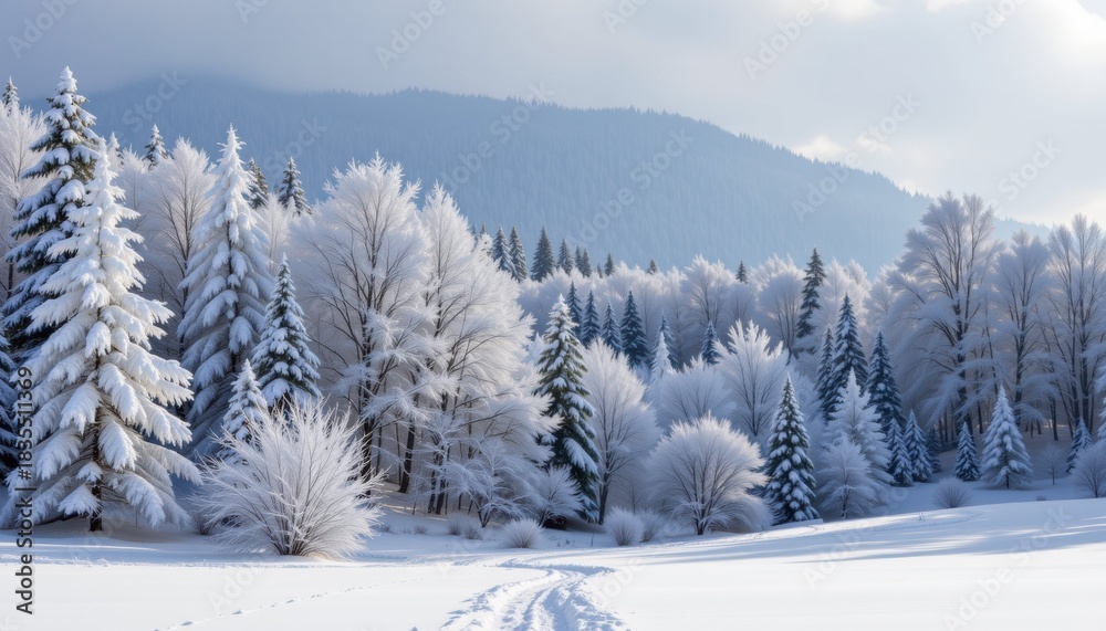 Obraz premium Skiing adventure in a snowy landscape winter season cold weather christmas spirit scenic viewpoint