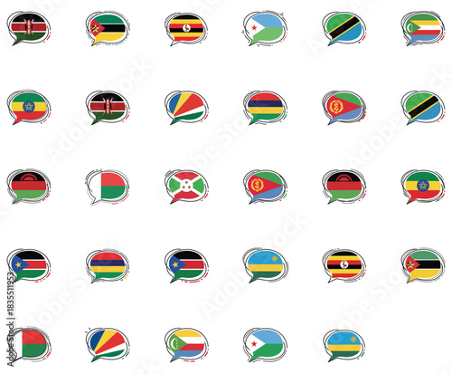 African nations flags in speech bubble cartoon vector graphic design set Free Download African nations flags in speech bubble cartoon vector graphic design set - GFXLoad