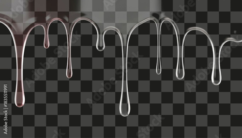 Clear gel drips down, creating a sleek, modern design element. Perfect for cosmetic, healthcare, or scientific themes, this transparent liquid adds a clean, glossy touch to visuals.