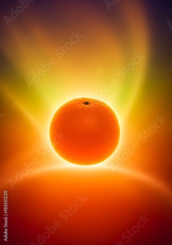 Glowing orange levitates within an ethereal auroral light spectacle