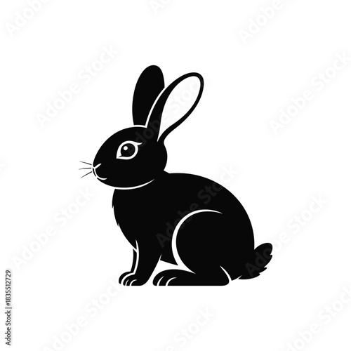 Cute Rabbit Silhouette Illustration