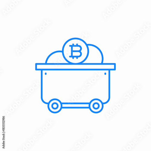 bitcoin mining icon sign vector