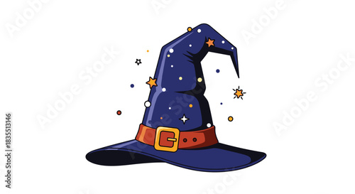 Magical wizard hat with stars and sparkles, a whimsical and enchanting accessory for spells and potion-making.