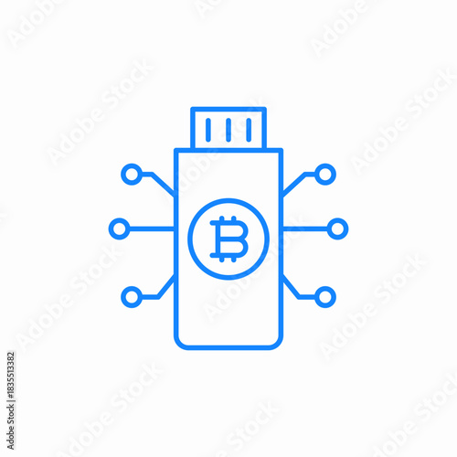 cryptocurrency hardware icon sign vector