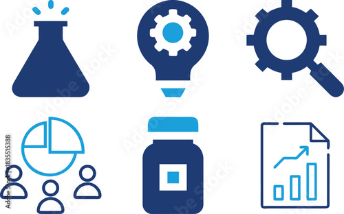 Science and Research Data Icons Set
