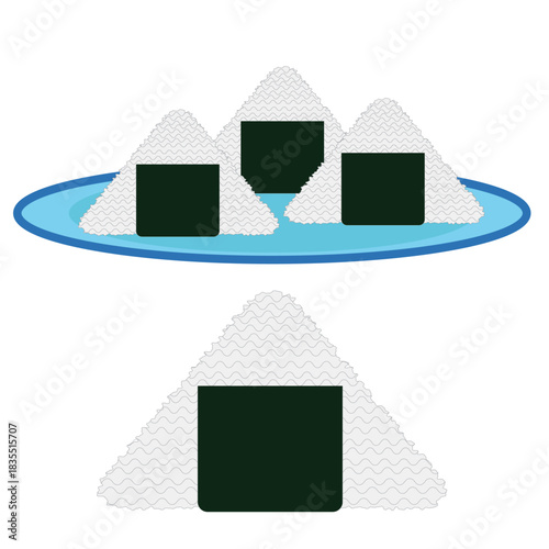 Onigiri Japanese traditional Rice Balls.