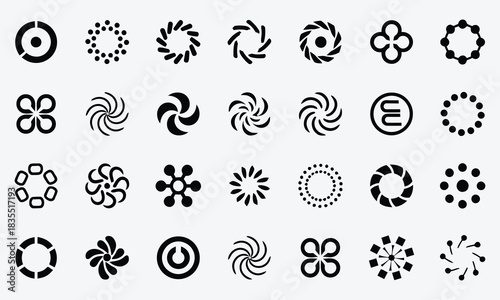 Abstract Logo Symbols & Geometric Icons Set – Decorative Shapes, Laurels & Arrows Vector Pack