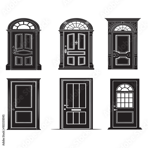 Door Stock Silhouette Vector File Clean Black Outline