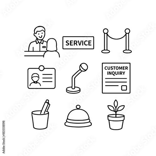 Customer service icons hand drawn collection