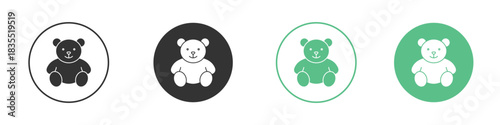 Teddy bear icons silhouettes set isolated pack