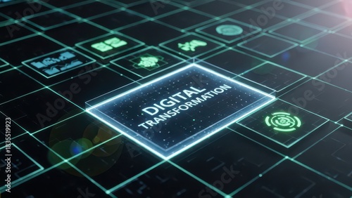Digital Transformation Concept with Glowing Interface and Futuristic Design