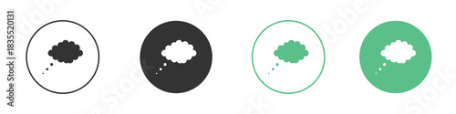 Think bubble icons silhouettes set isolated pack