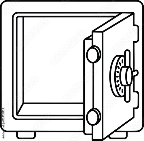 Safety Deposit Box: a secure metal safe with an open door ready for safekeeping, a symbol of protection and peace of mind.