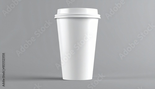 Wallpaper Mural White Tall Coffee Cup Mockup on Gray Torontodigital.ca