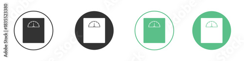 Weight scale icons silhouettes set isolated pack