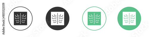 X-ray scan icons silhouettes set isolated pack