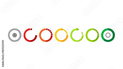 Progress indicator loading status steps circles infographic seo design