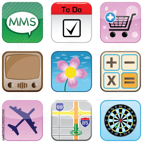 Set of Vector Icons for Mobile Phones and Web Apps UI/UX