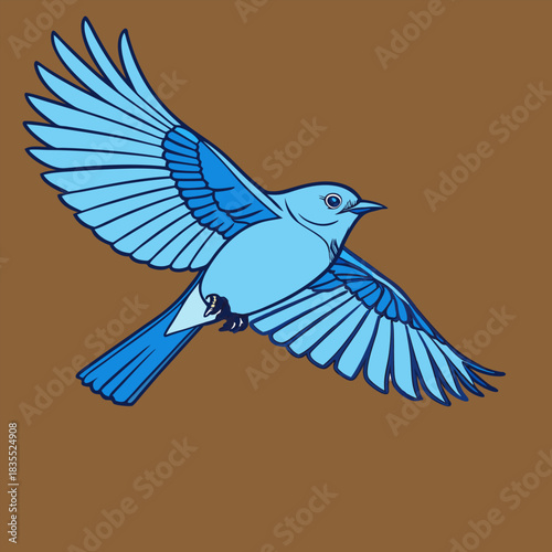 blue bird flying brown background clip art preview