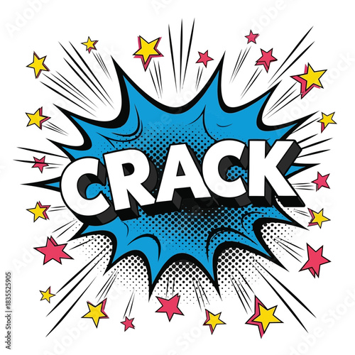 "Comic Crack Explosion Vector – Pop Art Sound Effect Burst Illustration"