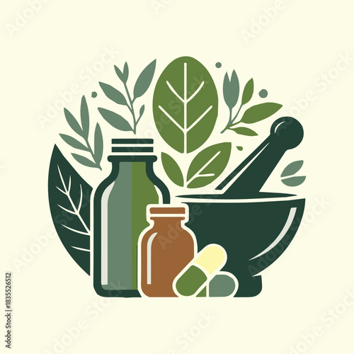 Herbal Extract Bottle with Natural Ingredients