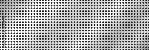 Perforated Metal Mesh Pattern Background. Stainless Steel. Vector Illustration
