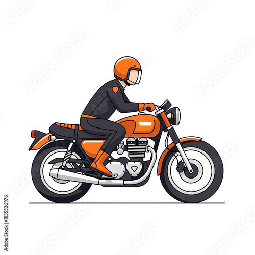 Stylized motorcycle ride illustration evoking freedom and adventure through open road touring