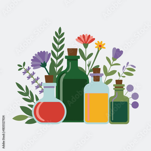 Herbal Extract Bottle with Natural Ingredients