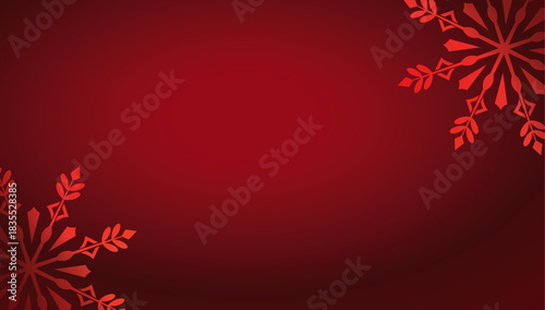 Christmas Effect Elements With Red Gradient Background