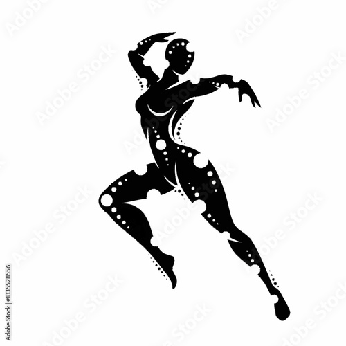 Stylized Silhouette of a Dancer in Motion.