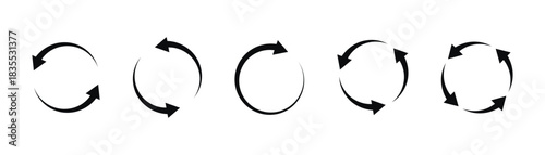 circle arrow icon isolated on white background. Circle arrows icon set. Blue circle arrows icon set. Round reload sign, repeat icon, rotate arrow symbol, arrow pictogram, refresh reload rotation loop