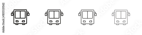 Bus icons graphic. Thin line drawing illustration.