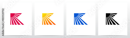 Sun Shining Ray Light Letter Initial Logo Design K