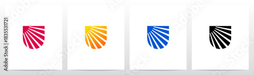 Sun Shining Ray Light Letter Initial Logo Design U