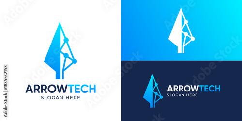 Photography Creative simple arrow tech logo template