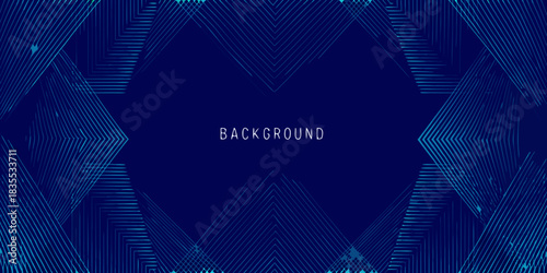 Abstract blue background with geometric line patterns and space for text