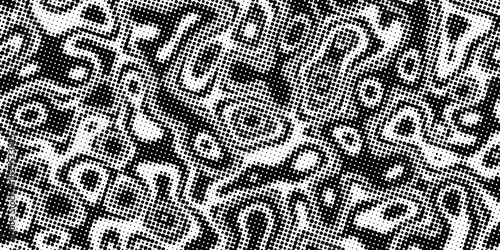 Black and White Halftone Abstract Seamless Pattern. Suit for banner, web, poster, pamflet, brochure and presentation