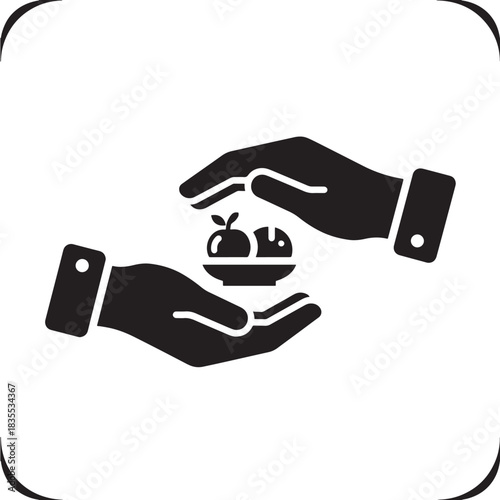 Professional hands carefully protecting a small offering of fruit symbolizing care for nutrition and healthy eating concepts