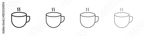 Coffee icons graphic. Thin line drawing illustration.