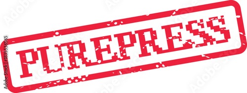 Official Red Purepress Rubber Stamp for Media Approval and Publishing Verification