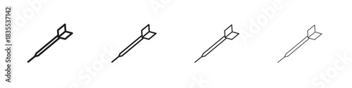 Dart icons graphic. Thin line drawing illustration.