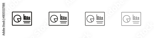 Dashboard icons graphic. Thin line drawing illustration.