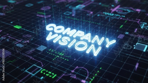 Futuristic company vision technology background with digital circuit board
