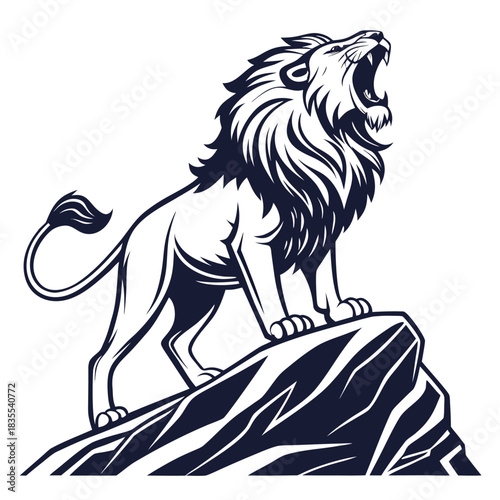 Majestic lion head logo silhouette