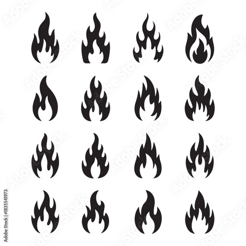  Fire icon vector set