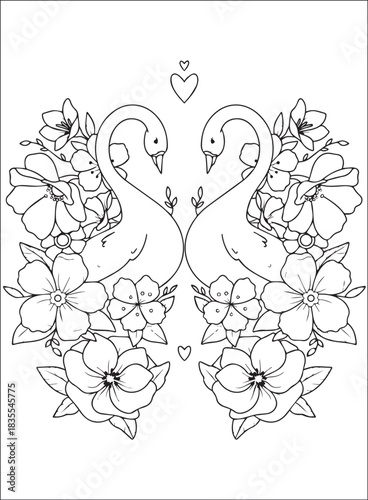 Valentines coloring Page - valentines day, love, heart, hearts, romance, romantic, couple