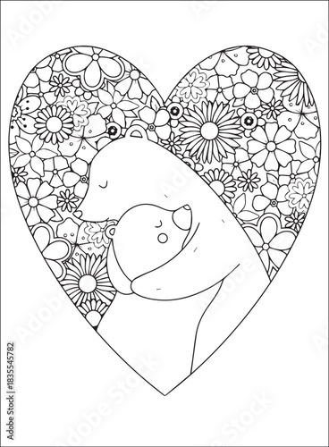 Valentines coloring Page - valentines day, love, heart, hearts, romance, romantic, couple