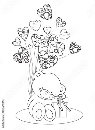 Valentines coloring Page - valentines day, love, heart, hearts, romance, romantic, couple